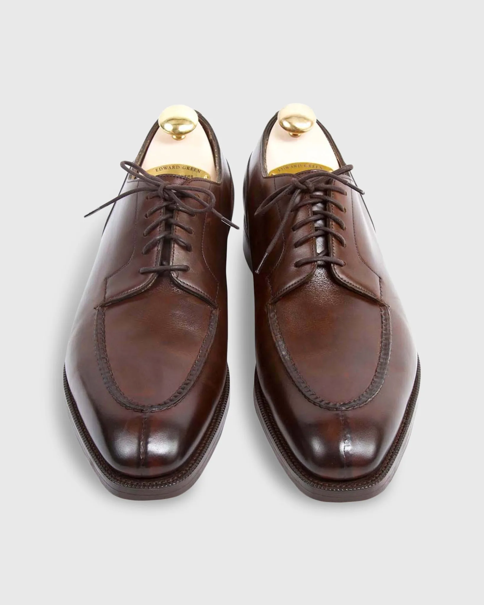 Dover Split-Toe Derby Shoe in Dark Oak Antique Calfskin