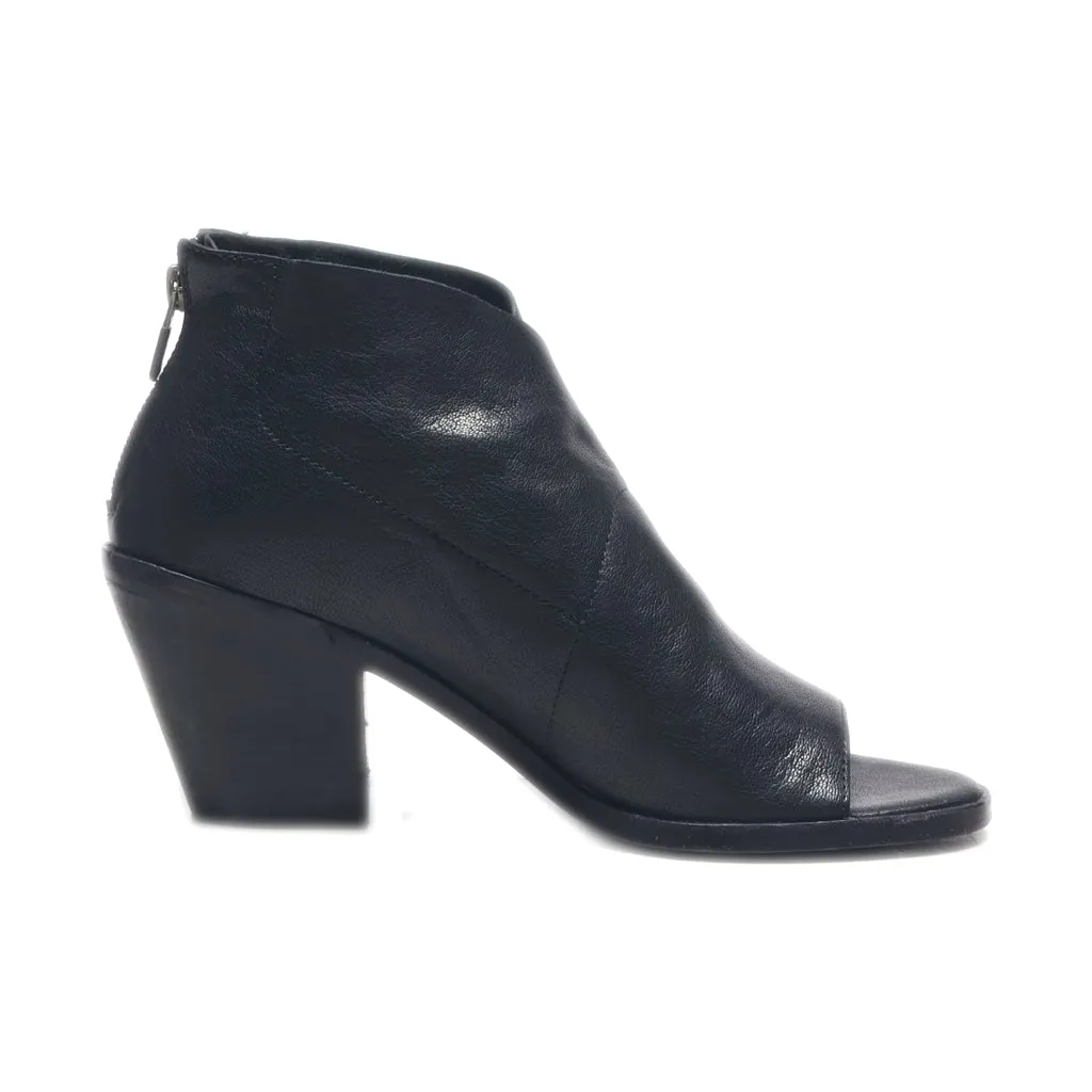 Eileen Fisher Peep Toe Leather Black Colour For Women