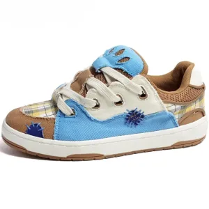 Enni Plaid Canvas Patchwork Unisex Sneakers