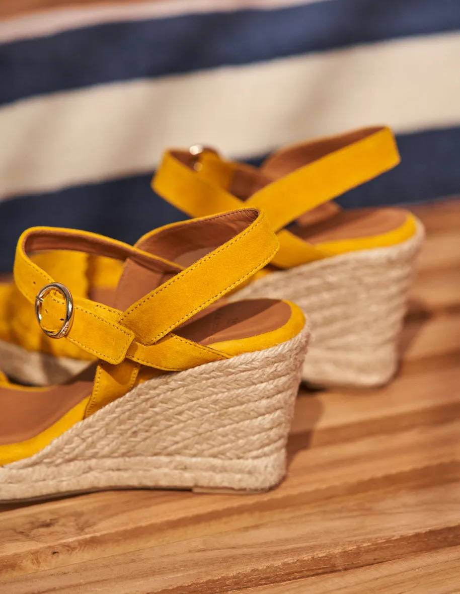 Espadrilles compensées Ambre - Suède jaune