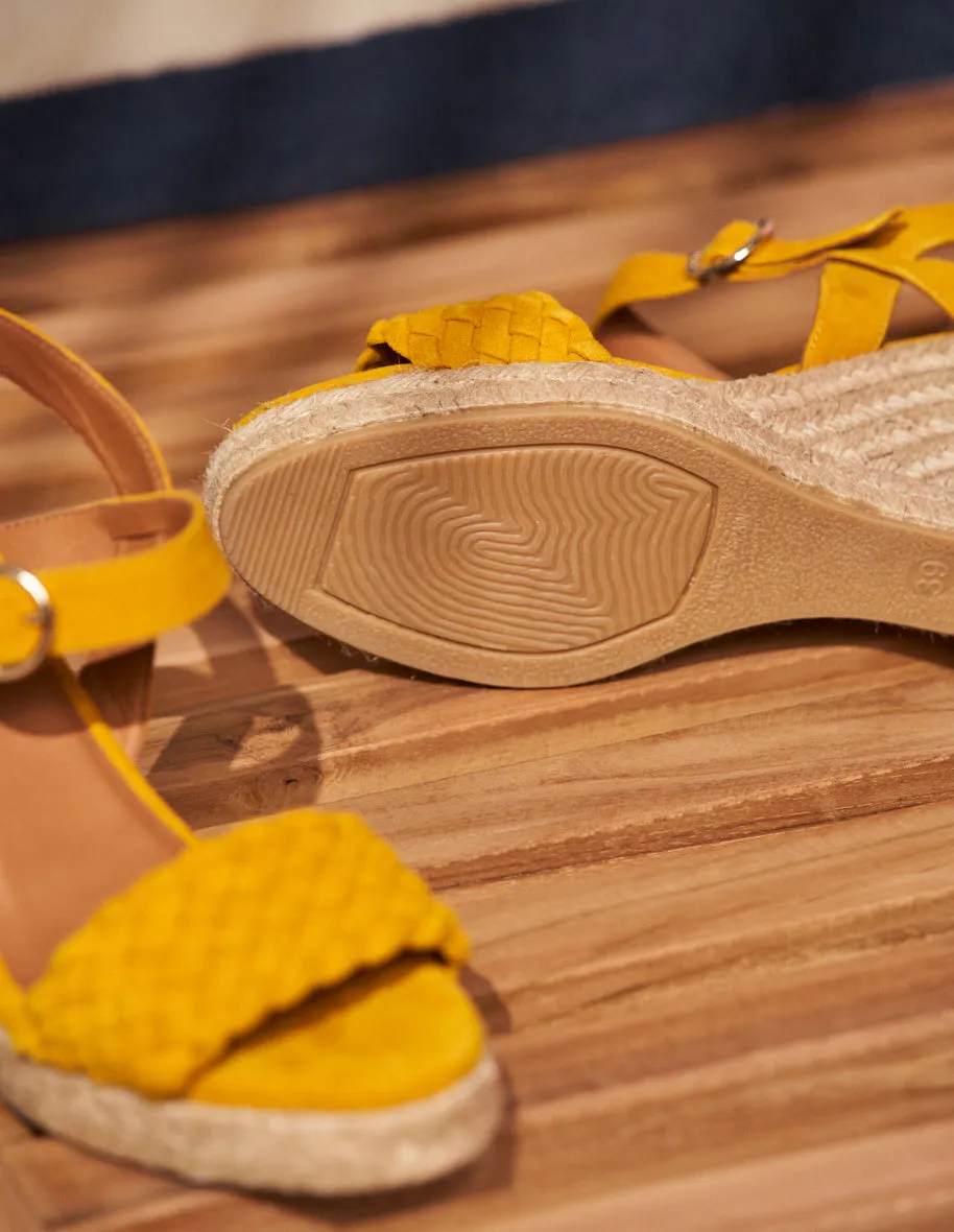 Espadrilles compensées Ambre - Suède jaune