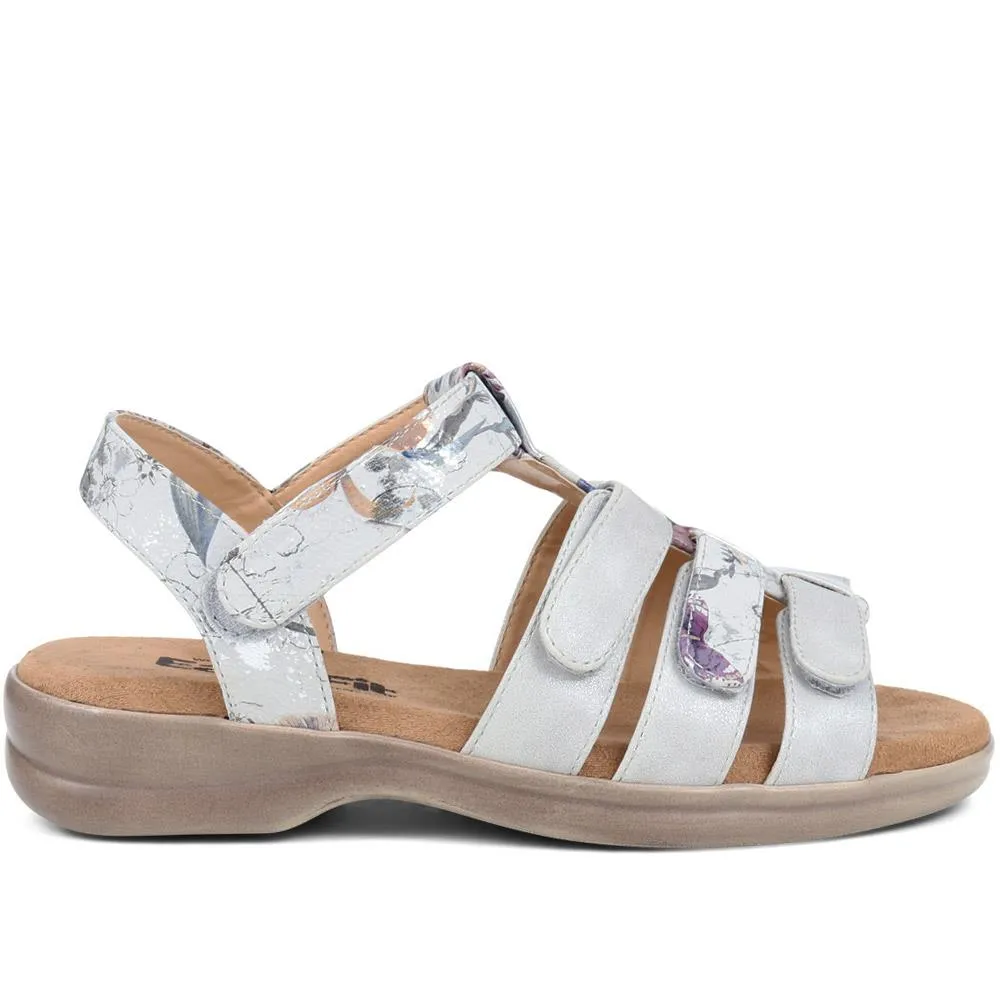 Extra Wide Fit Adjustable Buckle Sandals - BARELLA / 323 998