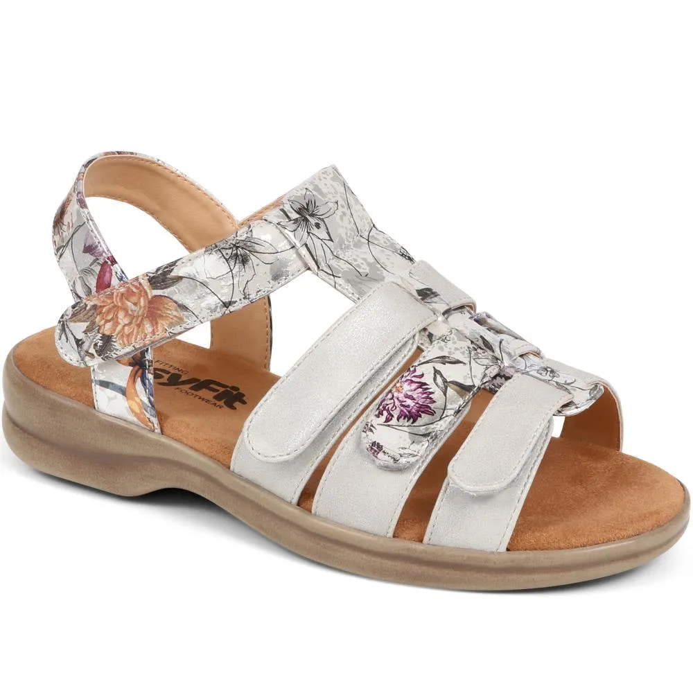 Extra Wide Fit Adjustable Buckle Sandals - BARELLA / 323 998