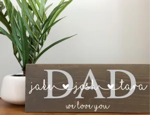 Father's Day Gift | Rustic Wood Dad Sign | Family Wall Sign | Family Sign Gift Idea | Dad Gift From Kids