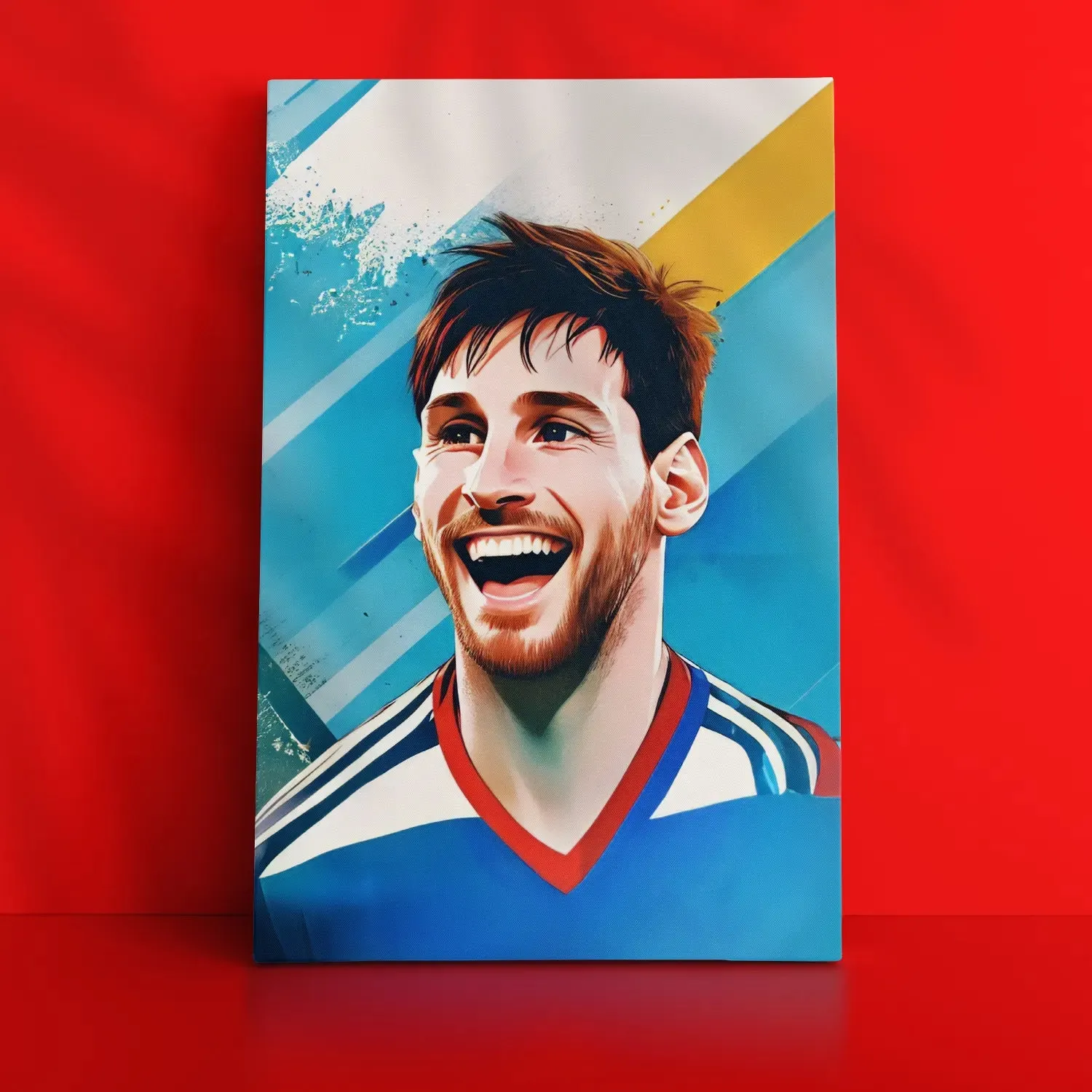 Footballer Lionel Messi Laughingly Artwork Framed