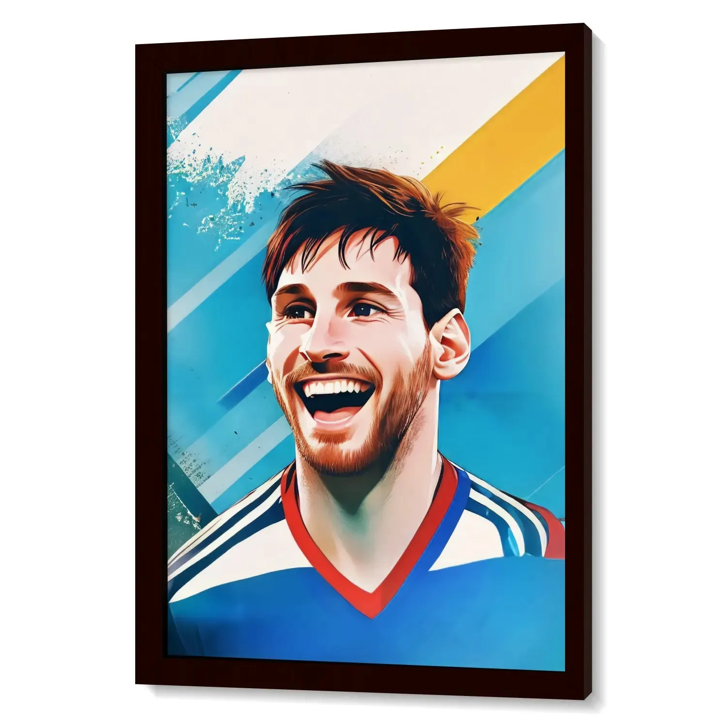 Footballer Lionel Messi Laughingly Artwork Framed