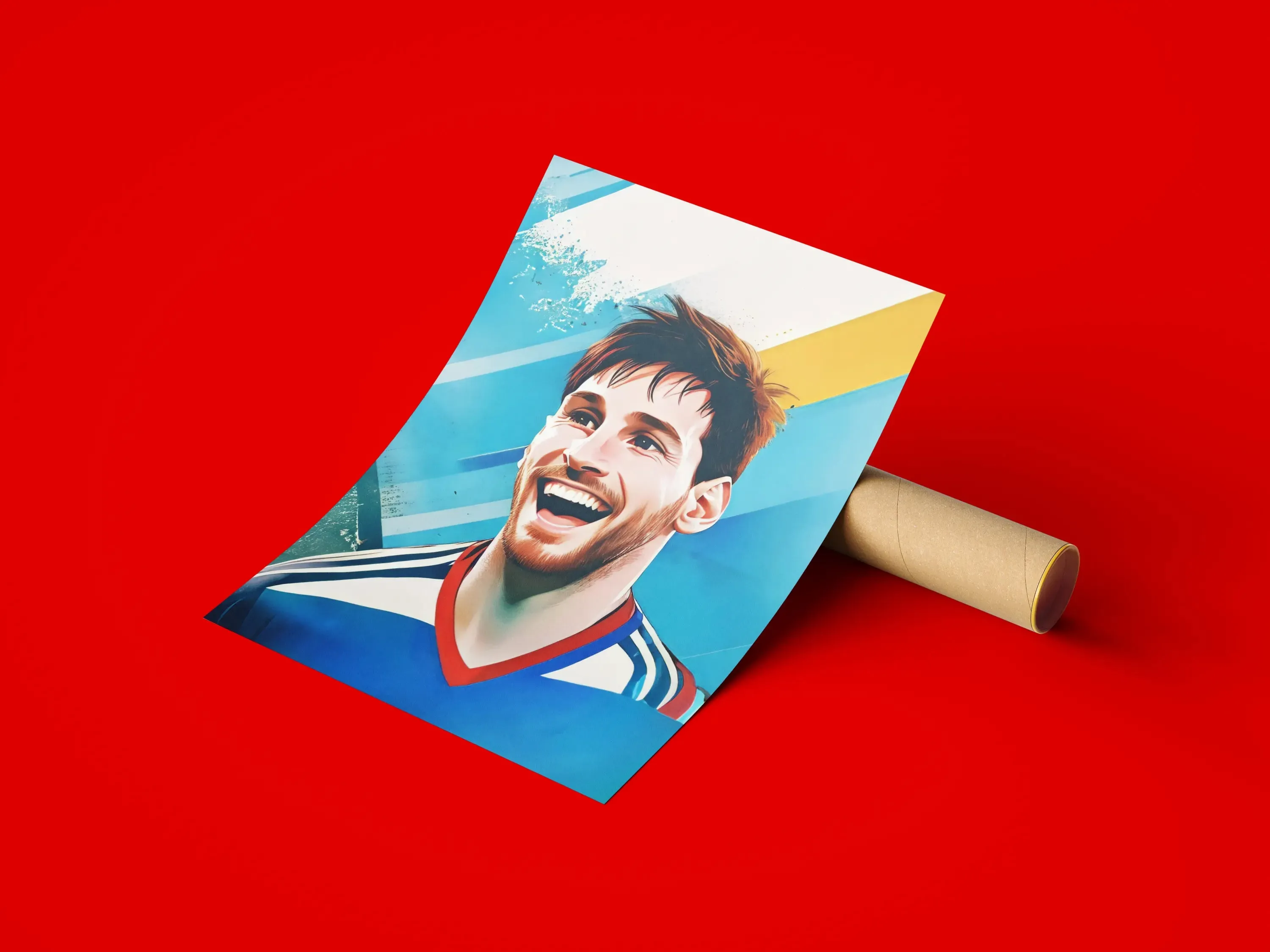 Footballer Lionel Messi Laughingly Artwork Framed