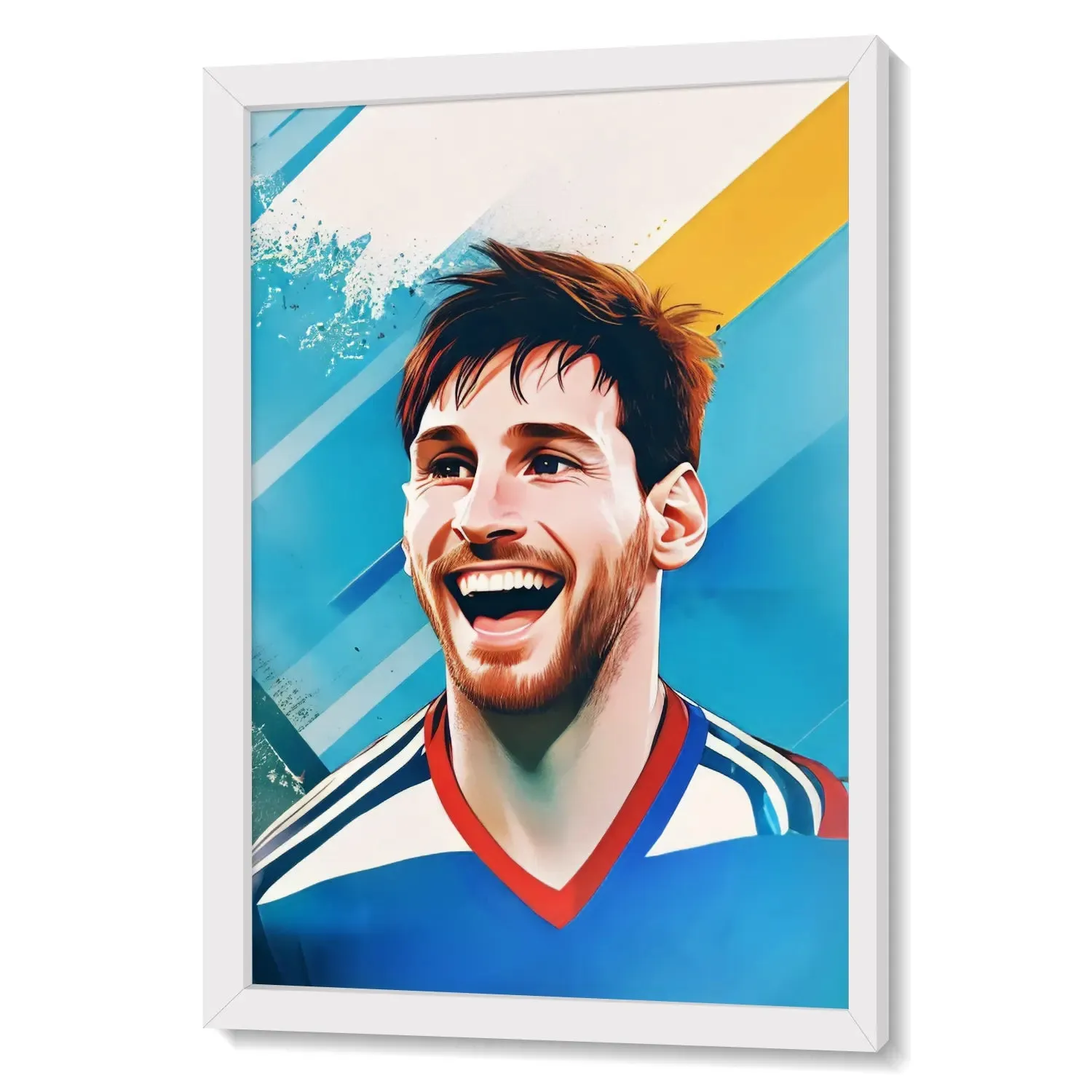 Footballer Lionel Messi Laughingly Artwork Framed