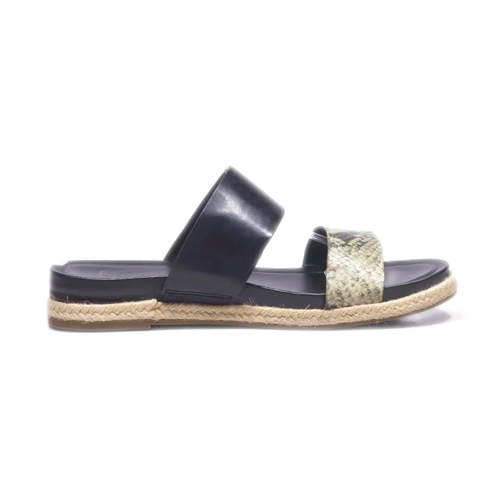 Franco Sarto Babs Flat Sandals Leather Black Colour For Women