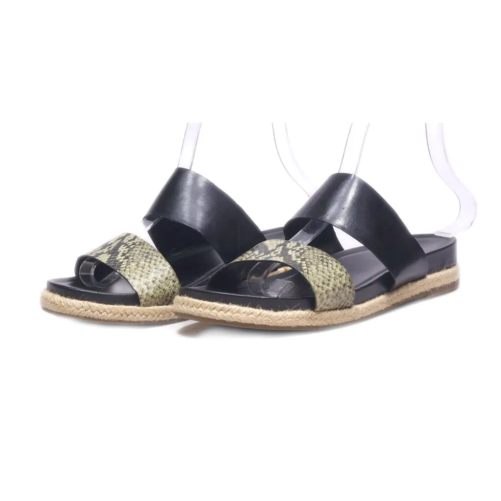 Franco Sarto Babs Flat Sandals Leather Black Colour For Women