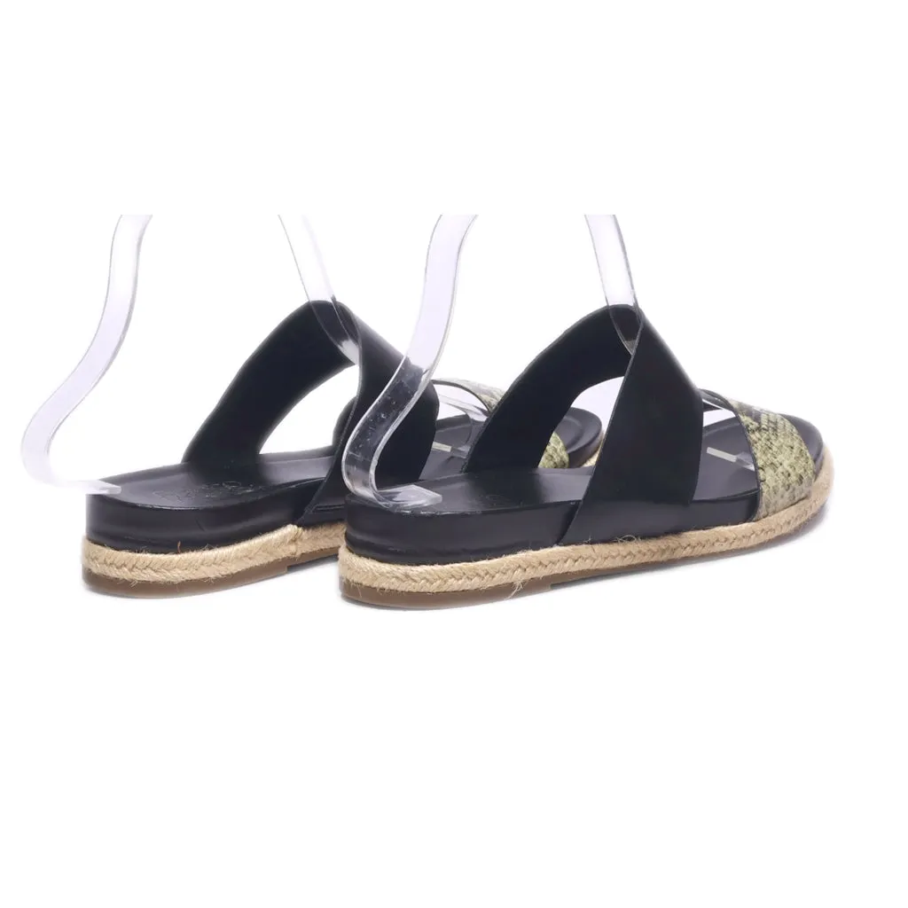 Franco Sarto Babs Flat Sandals Leather Black Colour For Women