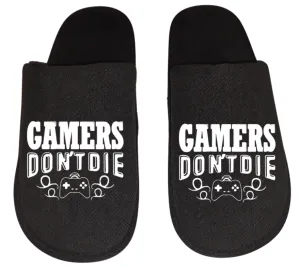 Gamers don't die video game Gamer Gaming Men's Slippers / House Shoes slides dad husband father son gift