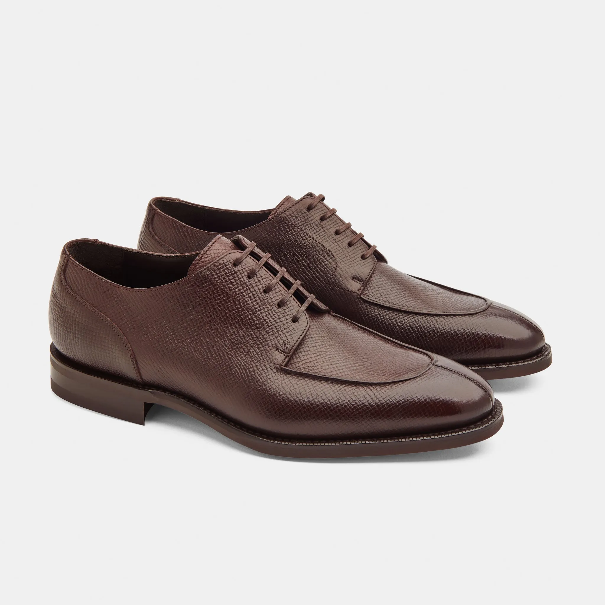 George Split Toe Derby Dark Brown Utah Calf - LEATHER SOLE