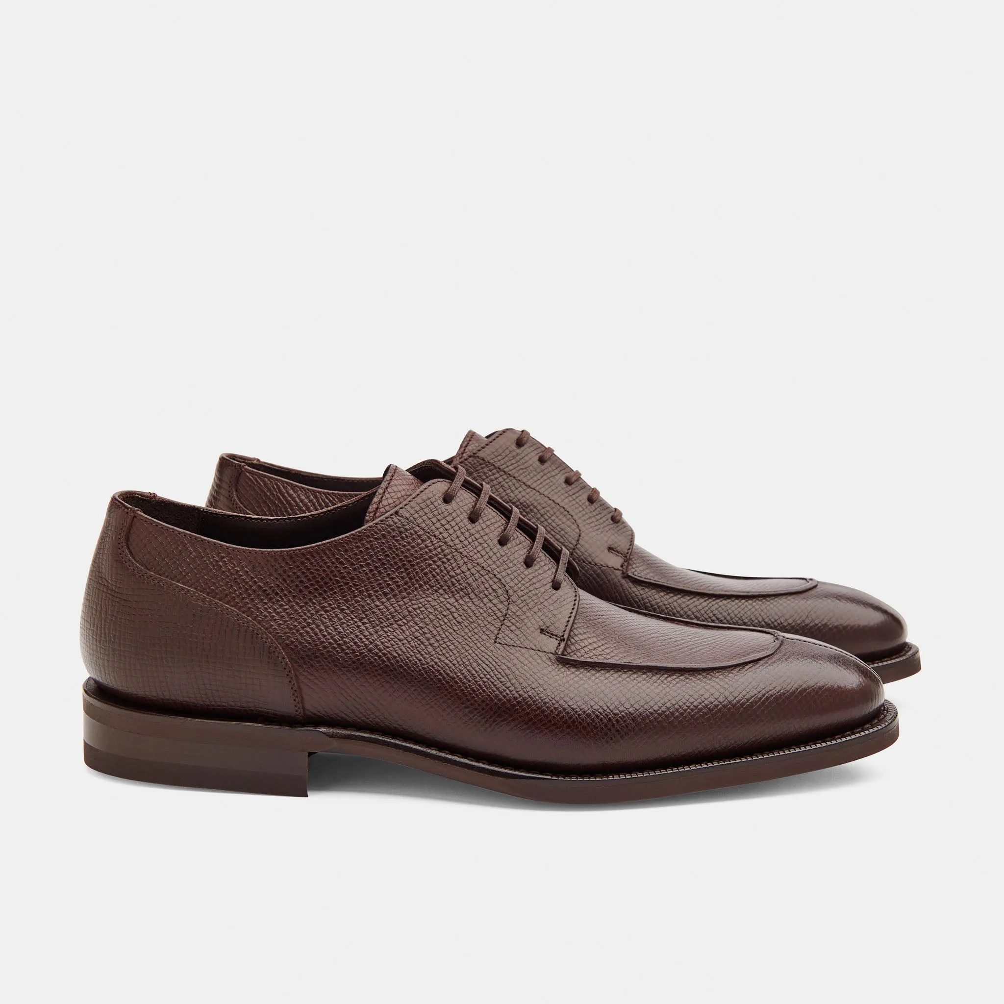 George Split Toe Derby Dark Brown Utah Calf - LEATHER SOLE