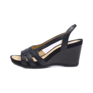 Geox Wedge Sandals Canvas Black Colour For Women