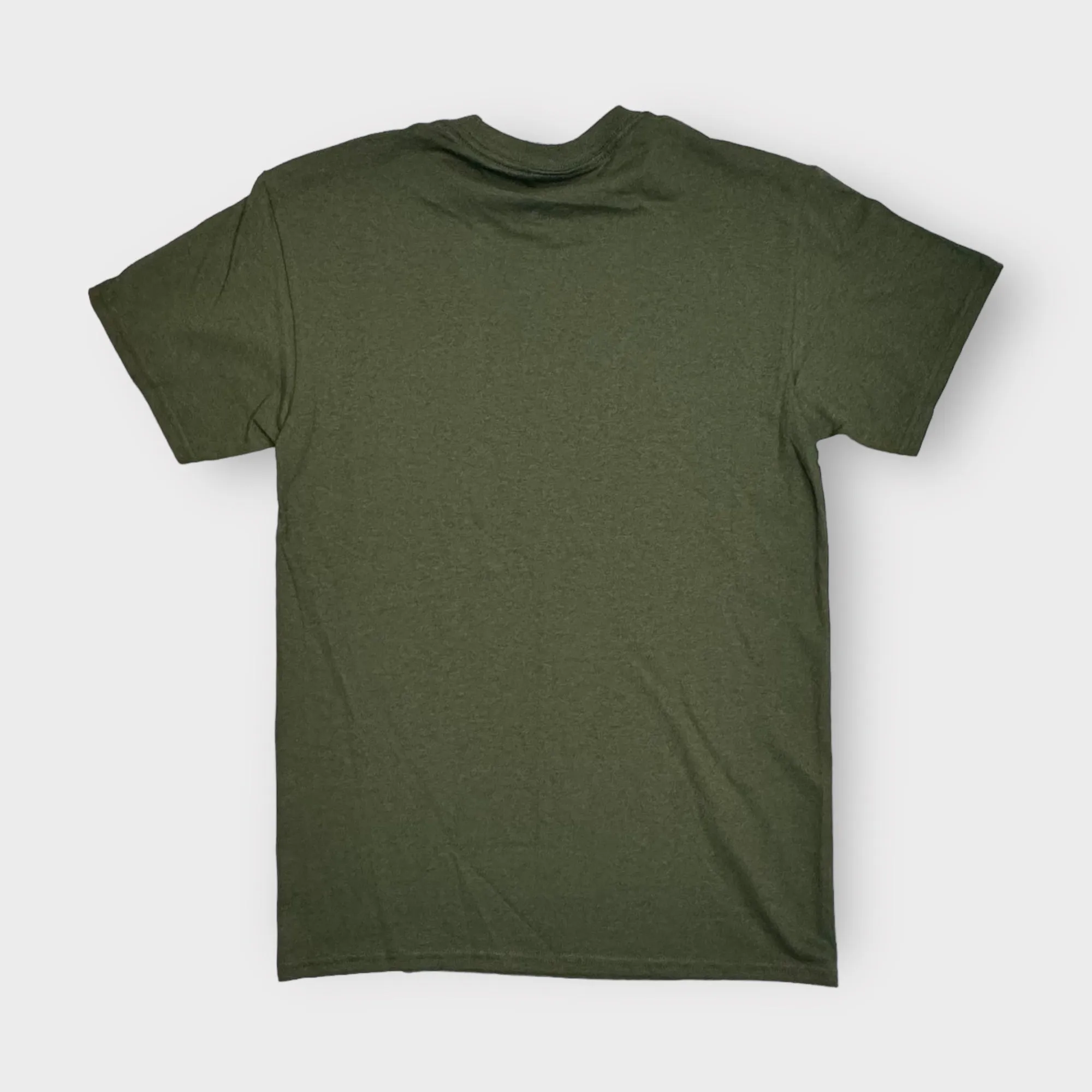 Get Off My Lawn Crew Neck T-Shirt | S | Olive Green | Pre-Shrunk | New