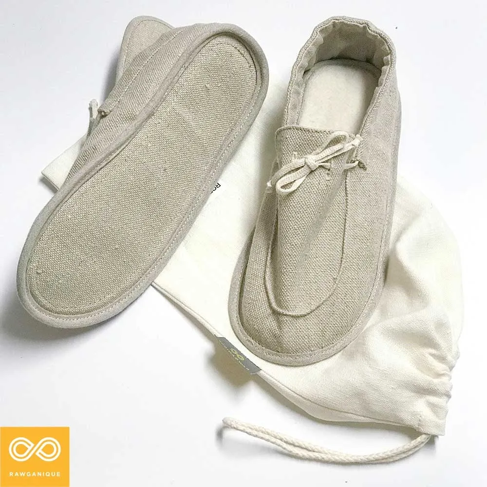 GLUCK Glue-free 100% Hemp Moc House Shoes Grounding Slippers (Unisex)