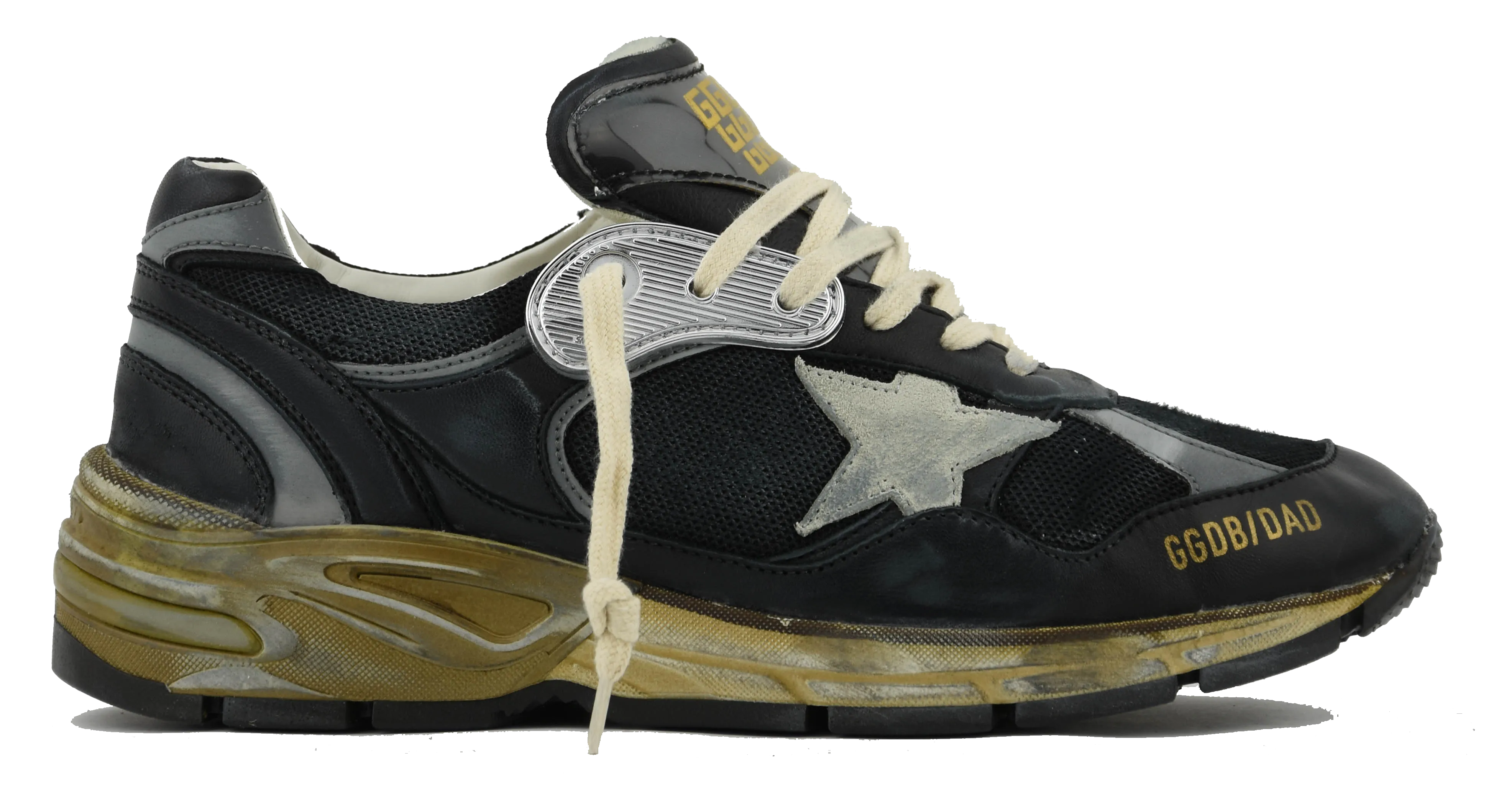 GOLDEN GOOSE DAD STAR BLACK SILVER