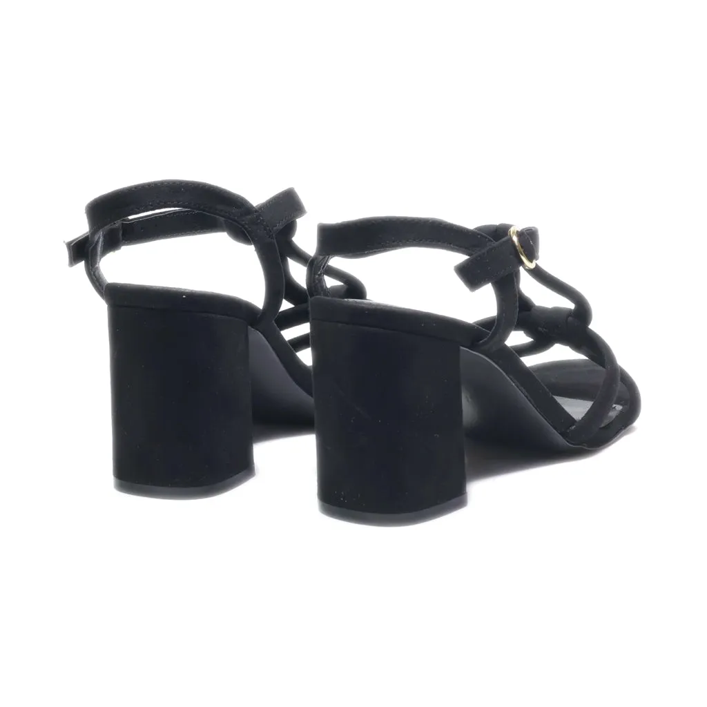 H&M High-Heel Sandals Suede Black Colour For Women