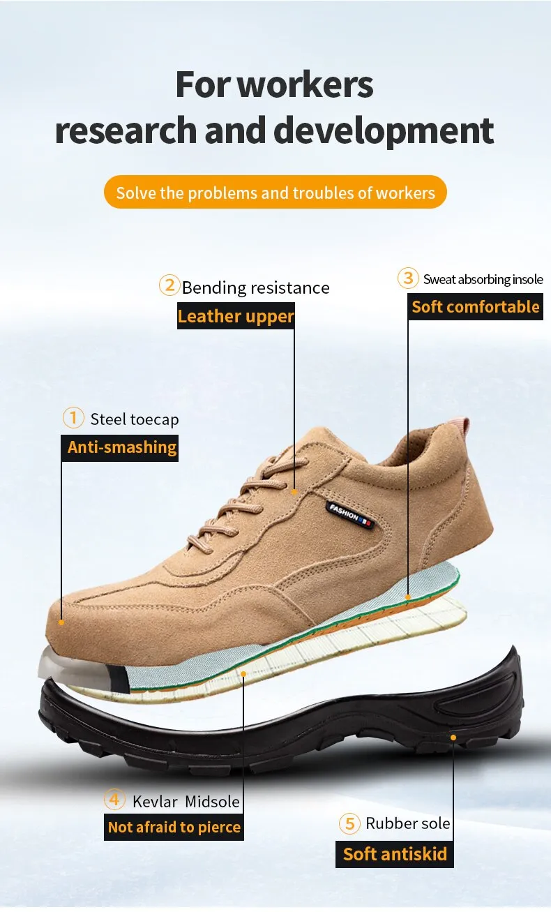 Hnzxzm Genuine Leather Men Safety Shoes Steel Toe Electric Welding Cowhide Male Work Shoes Construction Industria Indestructible Boots