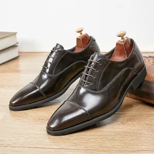 Hnzxzm High Quality Handmade Oxford Dress Shoes Men Genuine Cow Leather Suit Shoes Footwear Wedding Formal Italian Shoes Hot