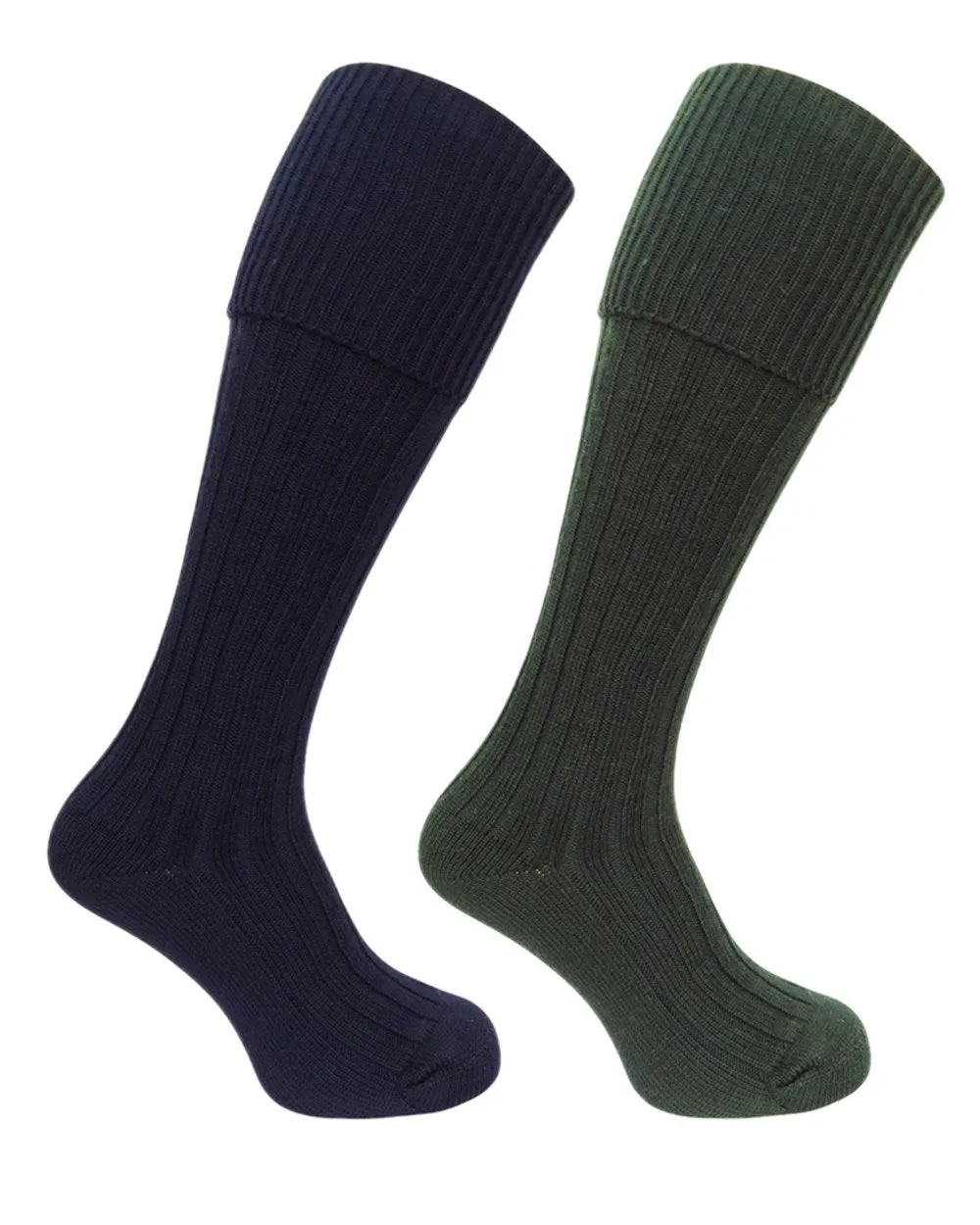 Hoggs of Fife Plain Turnover Top Stockings Twin Pack