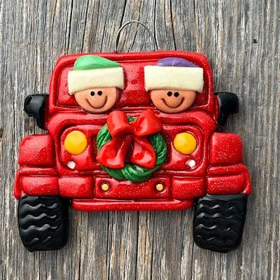 Holiday Red SUV Christmas Ornament