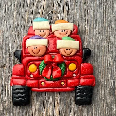 Holiday Red SUV Christmas Ornament