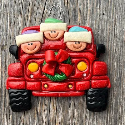 Holiday Red SUV Christmas Ornament