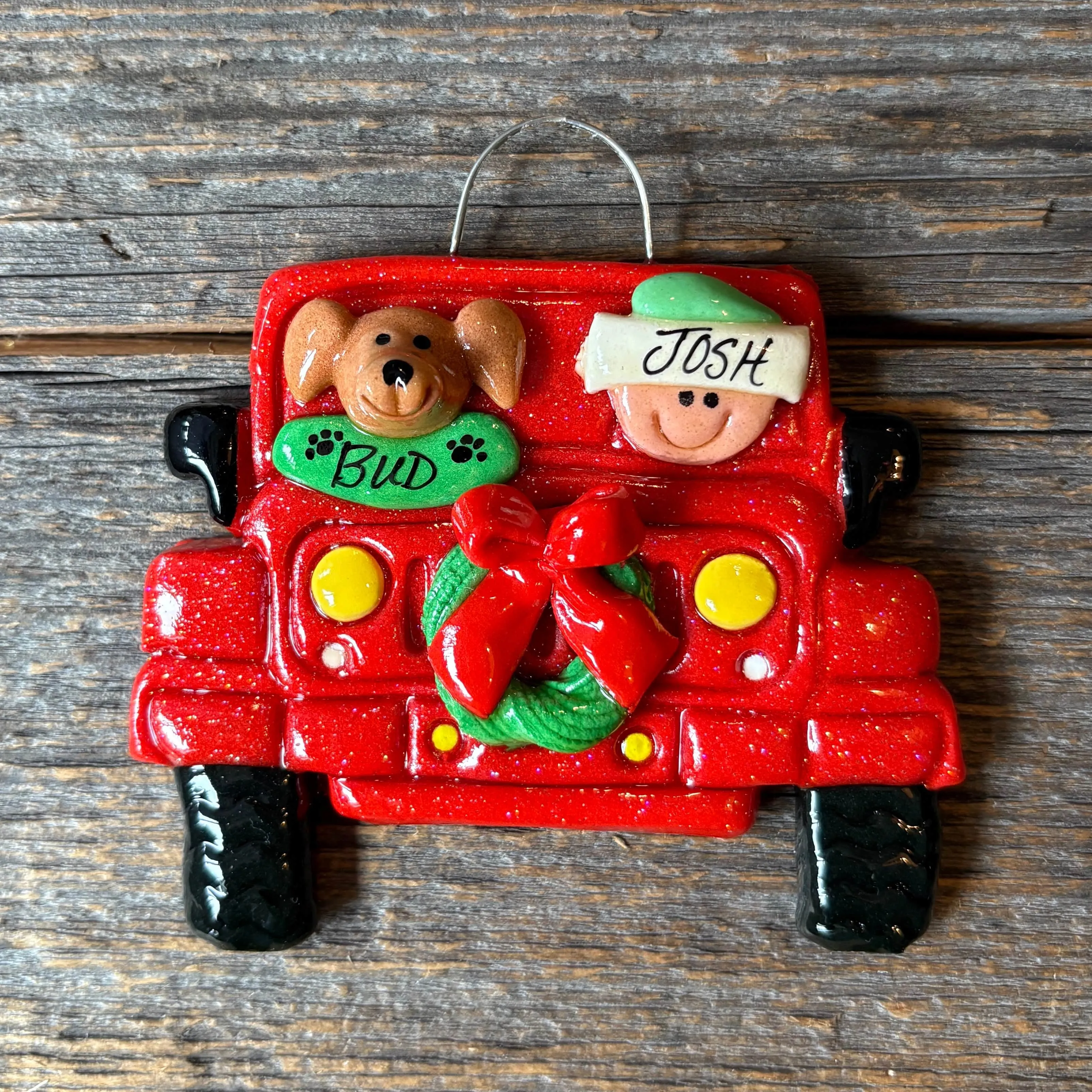 Holiday Red SUV Christmas Ornament