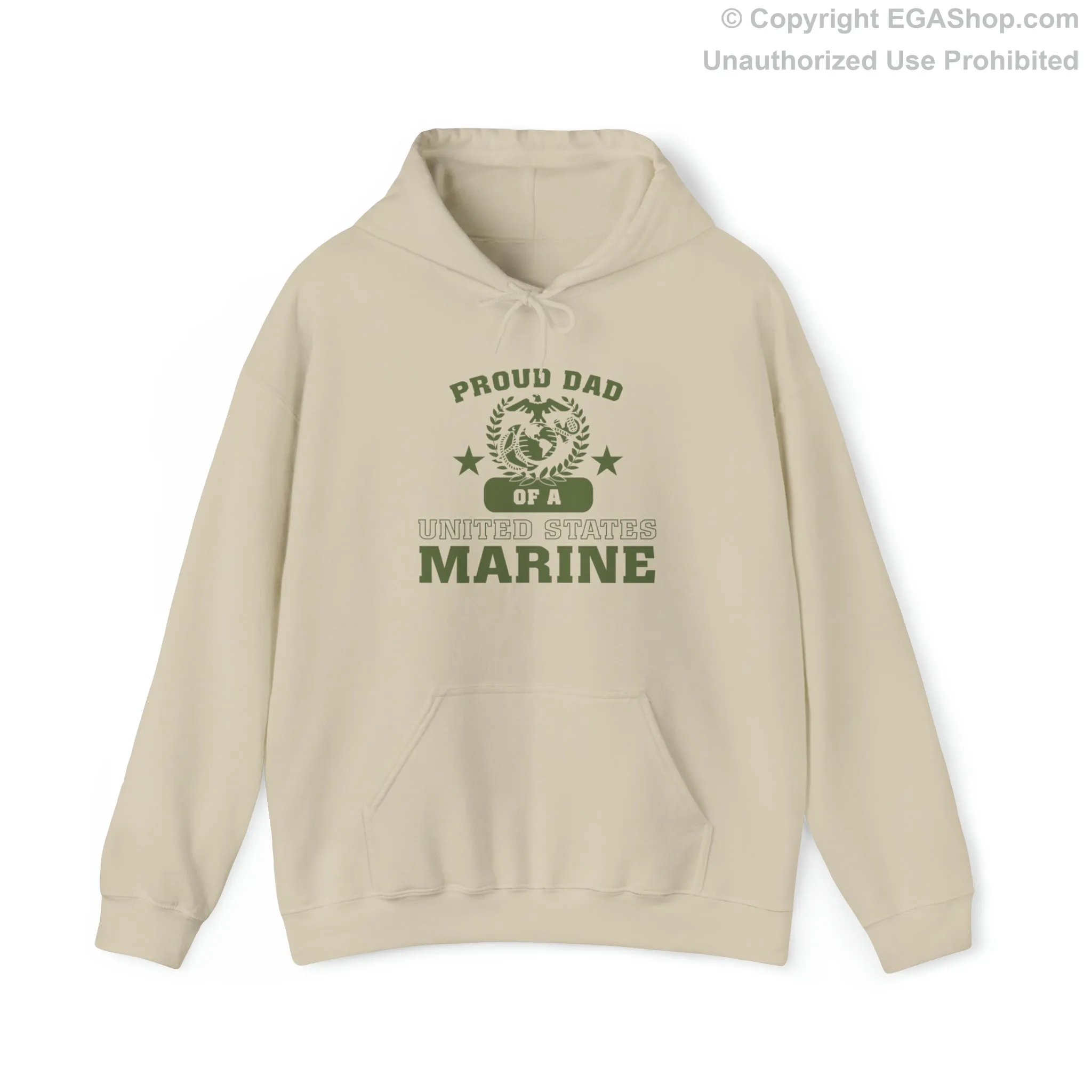 Hoodie: Proud Dad of a Marine (Varsity Style, Color Choices)