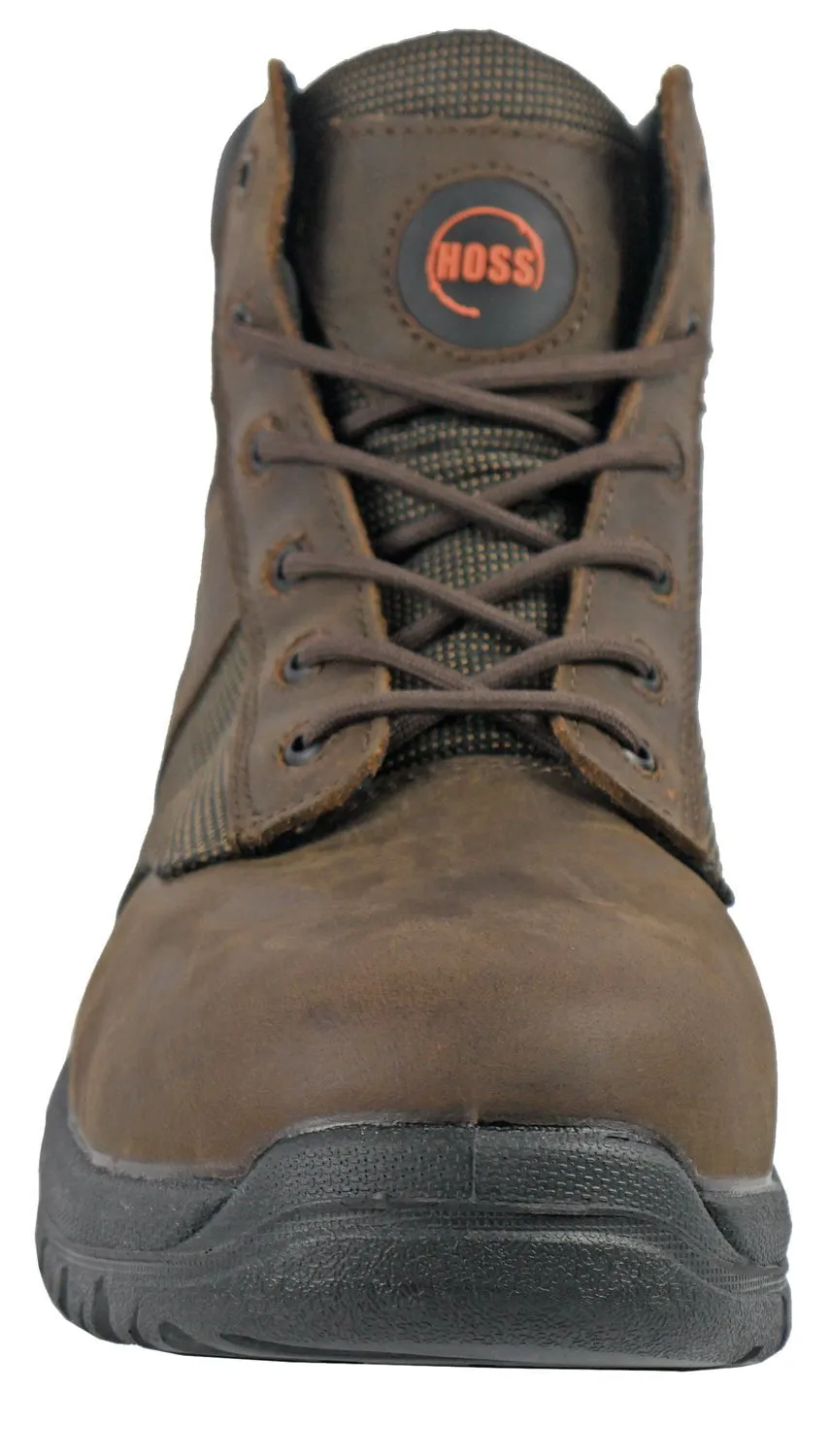 Hoss Boots Mens Brown Leather Carter ST Work Boots