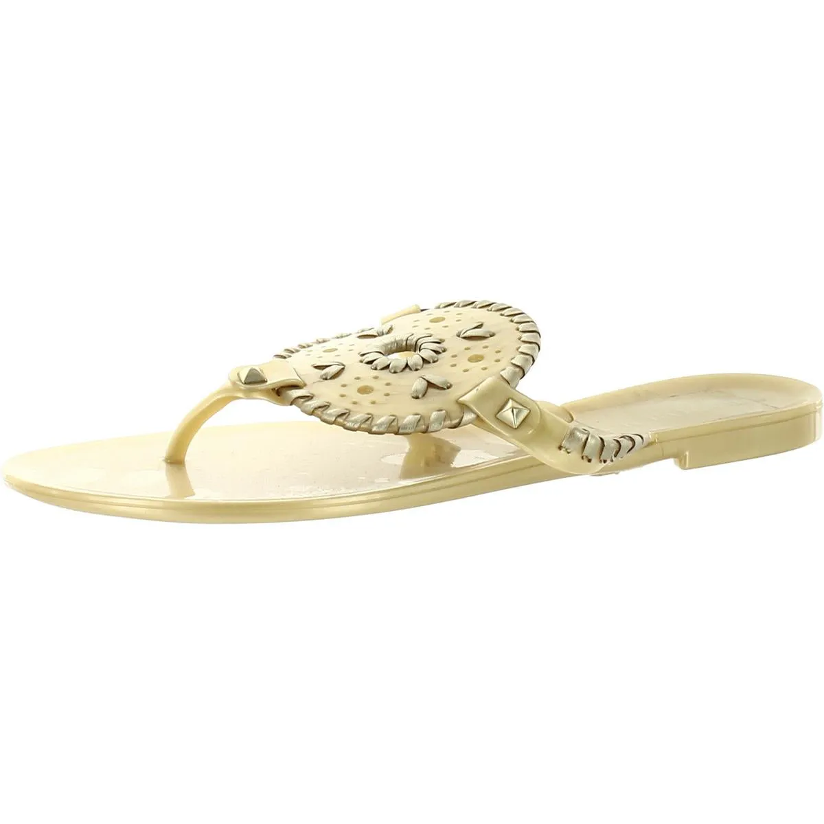 Jack Rogers Womens Metallic Thong Jelly Sandals