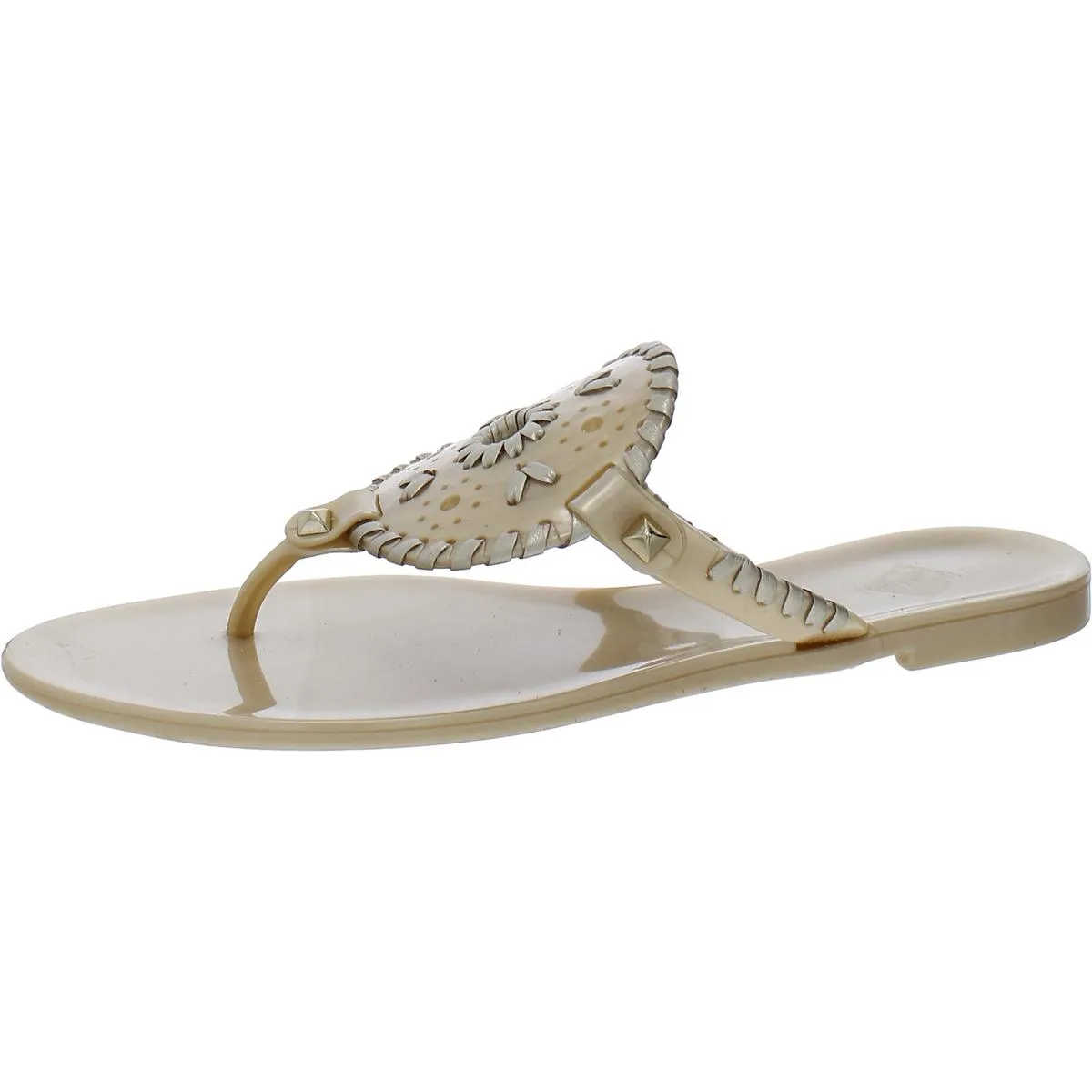 Jack Rogers Womens Metallic Thong Jelly Sandals