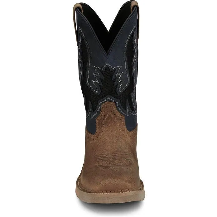 Justin Men's Bolt 11" Square Toe Western Work Boot -Tan- SE4114