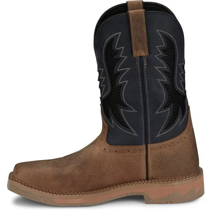 Justin Men's Bolt 11" Square Toe Western Work Boot -Tan- SE4114