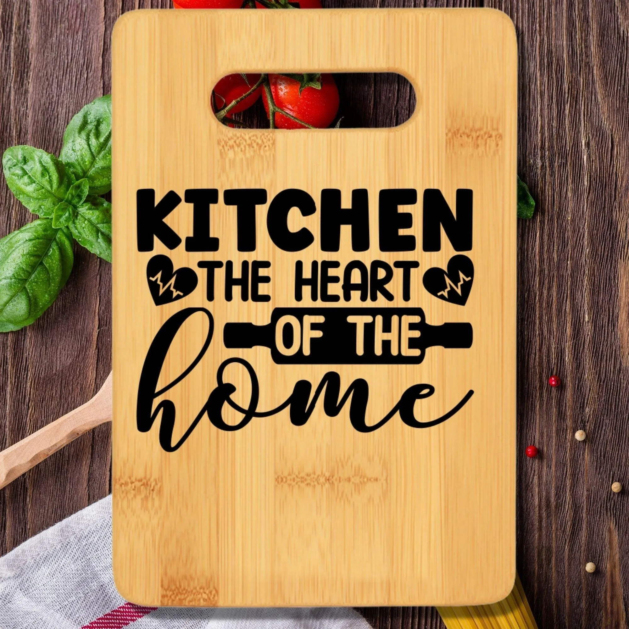 Kitchen the Heart of the Home Cutting Board v2