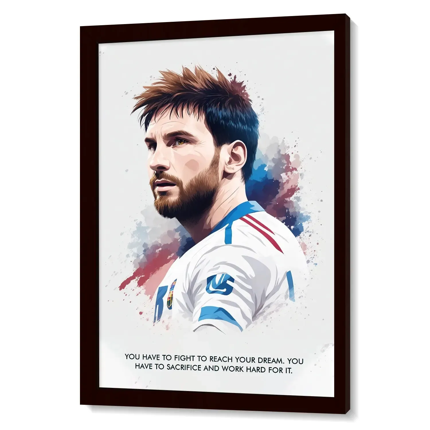 Lionel Messi With Quote Sketch Style