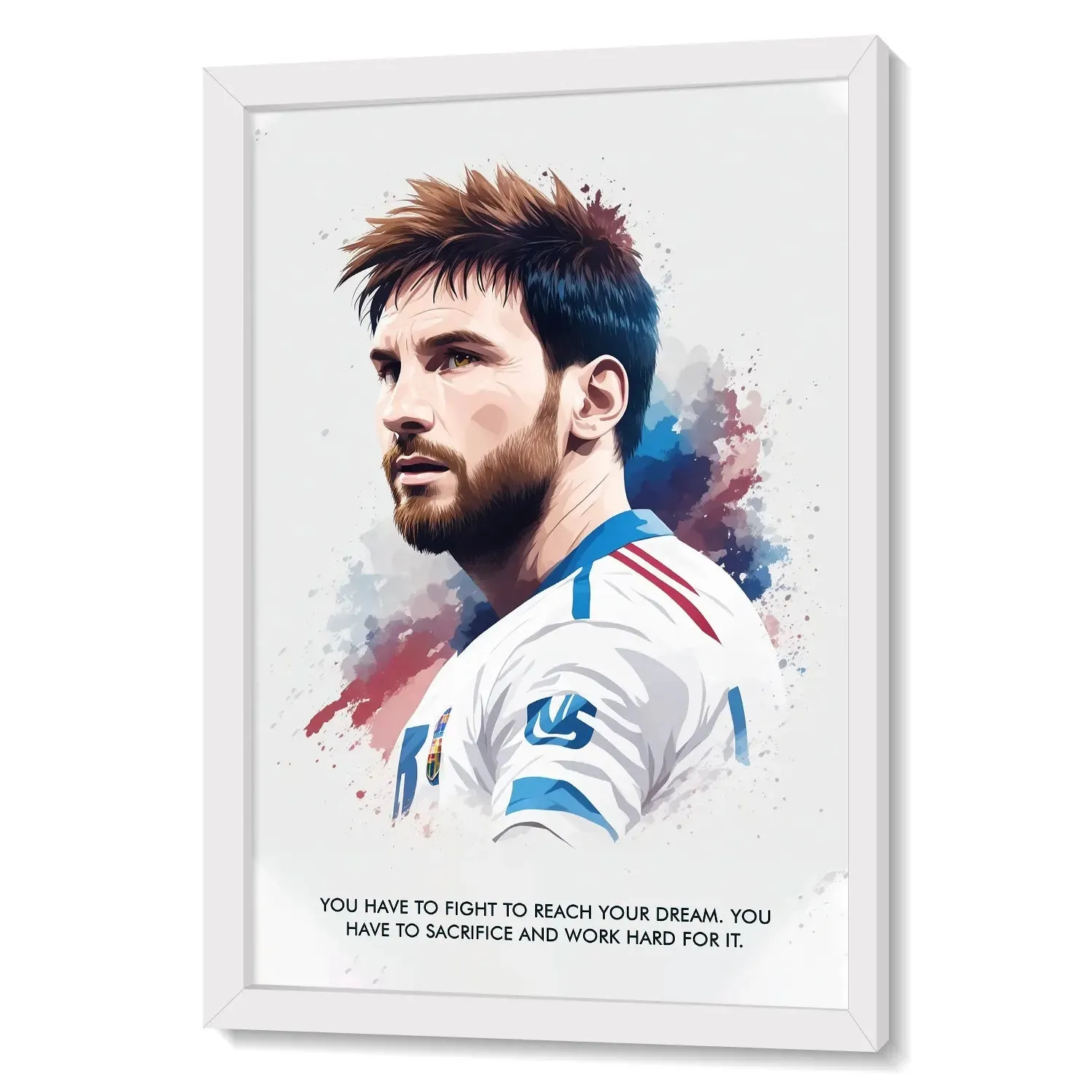 Lionel Messi With Quote Sketch Style