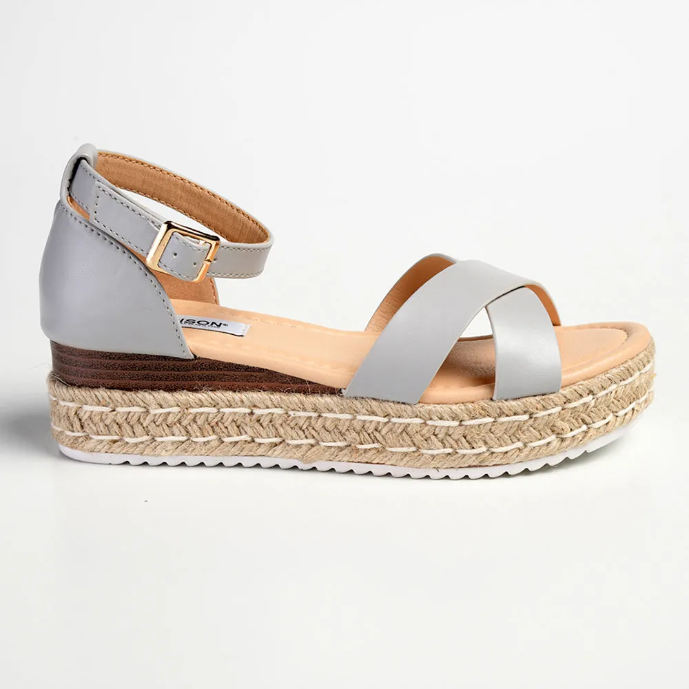 Madison London Espadrille Comfort Sandals - Grey