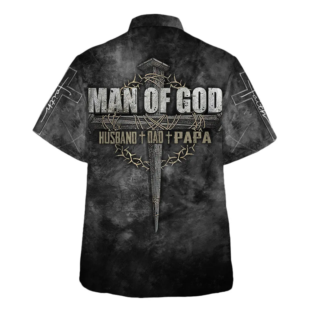 Man Of God Husband Dad Papa Hawaiian Shirt - Christian Hawaiian Shirt - Religious Hawaiian Shirts