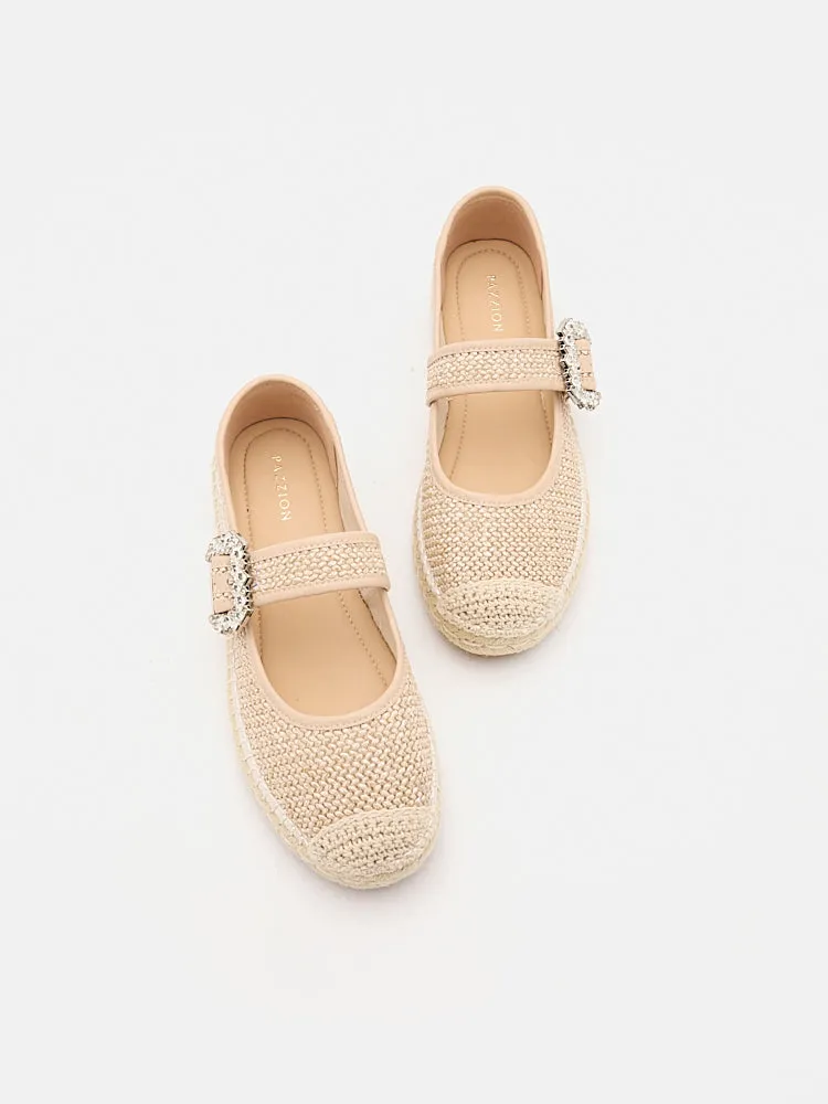 Maple Diamante Buckle Espadrille Flats