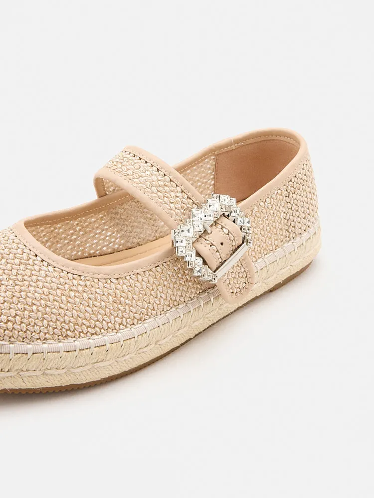 Maple Diamante Buckle Espadrille Flats