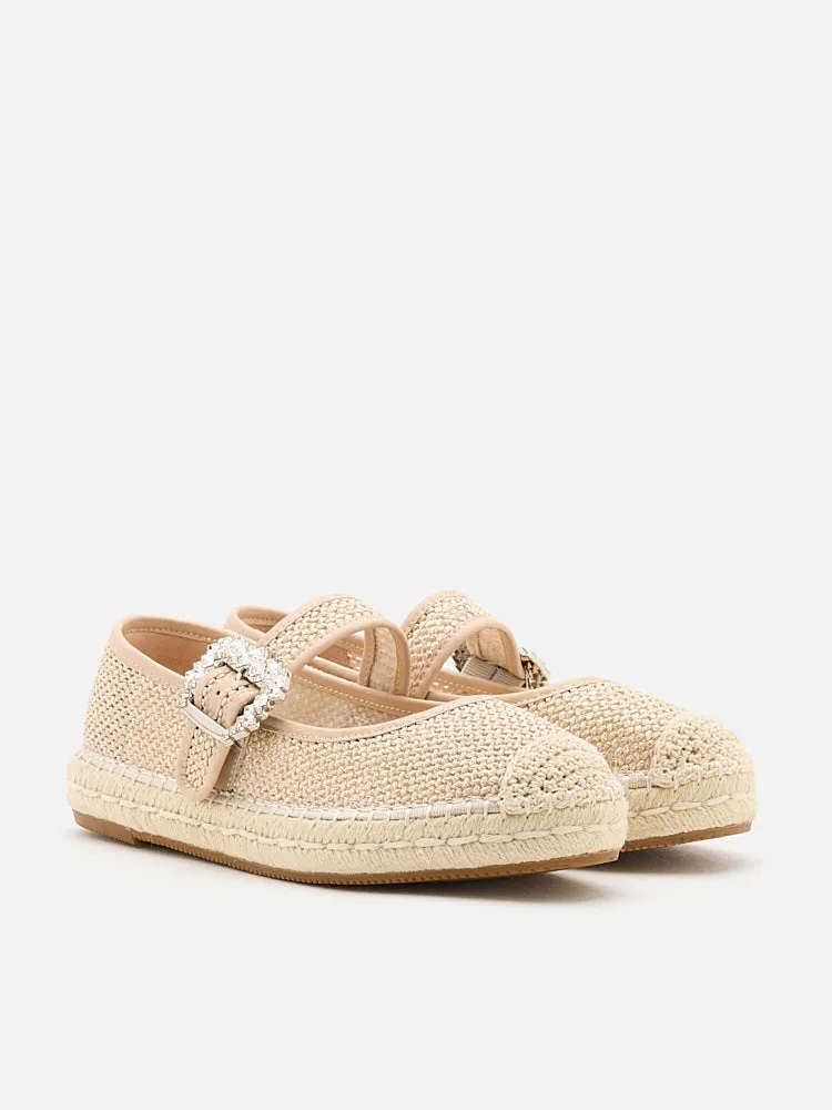 Maple Diamante Buckle Espadrille Flats