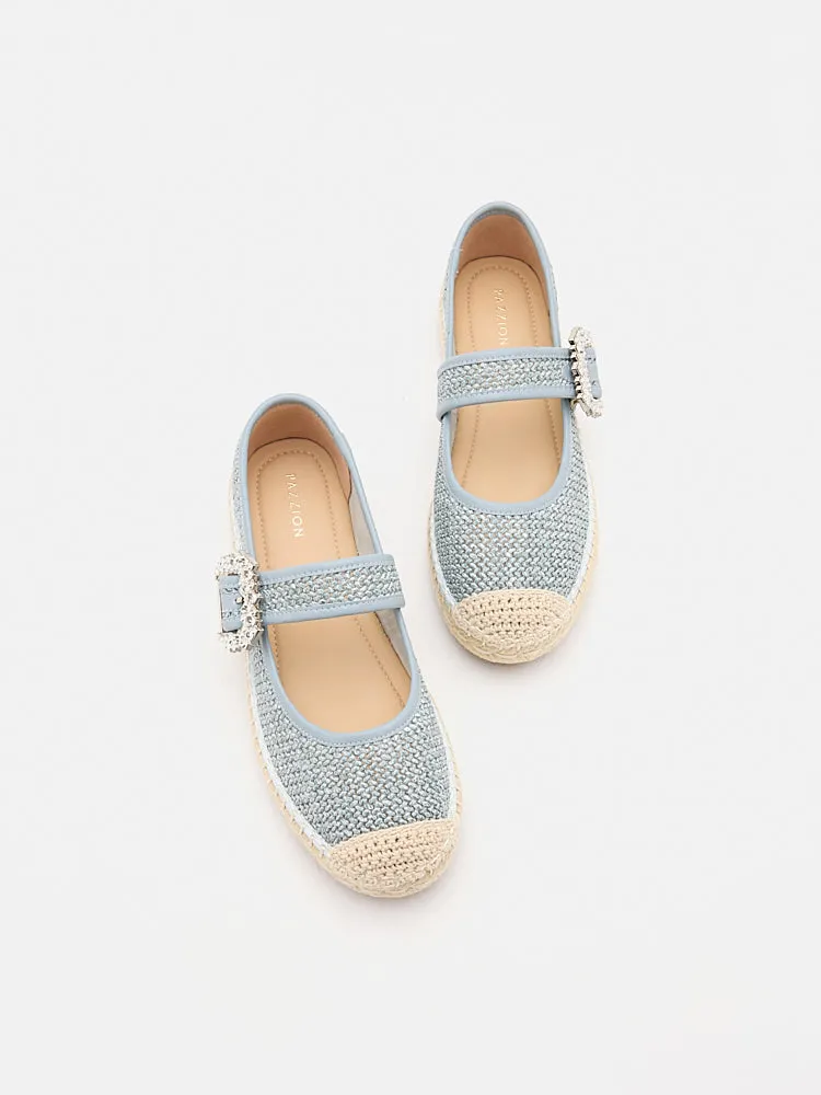 Maple Diamante Buckle Espadrille Flats