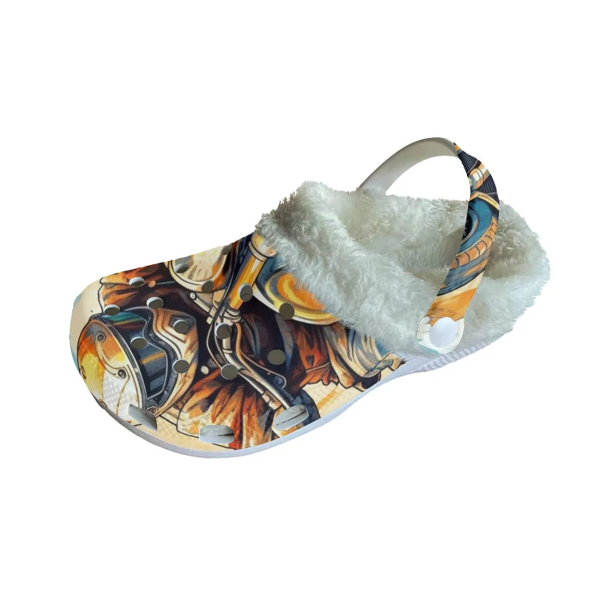 Mc#5 Men's Classic Clogs with Fleece motorcycles design