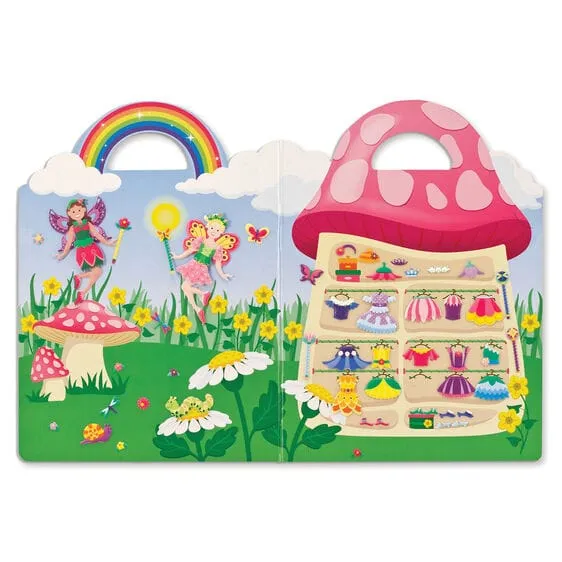 MELISSA & DOUG Puffy Sticker Play Set Fairy: This reusable puffy sticker set includes a sturdy double-sided background panel, plus 75 glitter-filled puffy stickers - 9414