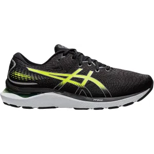 Men's Asics Gel-Cumulus 24, Black/Hazard Green, 12 D Medium