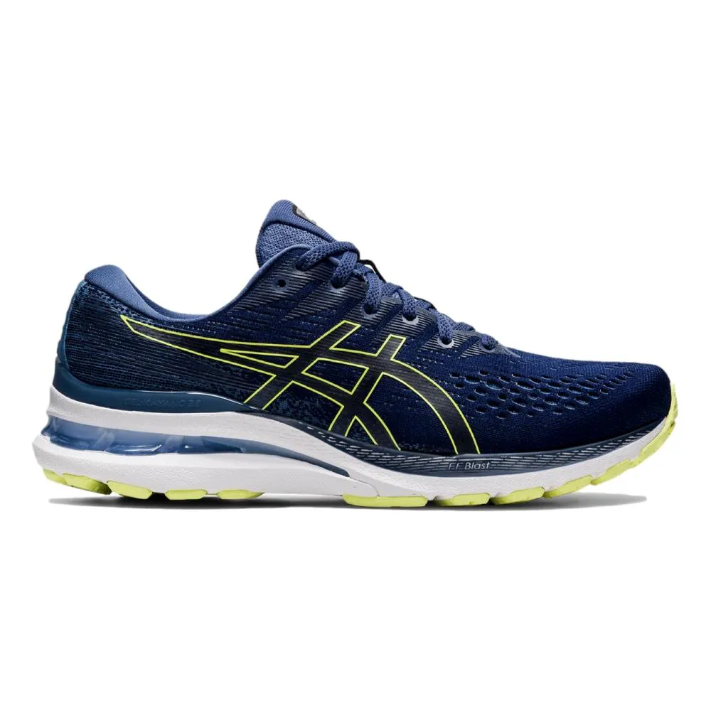 Men's Asics GEL-Kayano 28, Thunder Blue/Glow Yellow, 10.5 D Medium