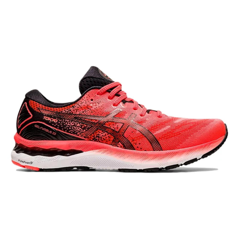 Men's Asics GEL-Nimbus 23, Tokyo Sunrise Red/Black, 12 D Medium